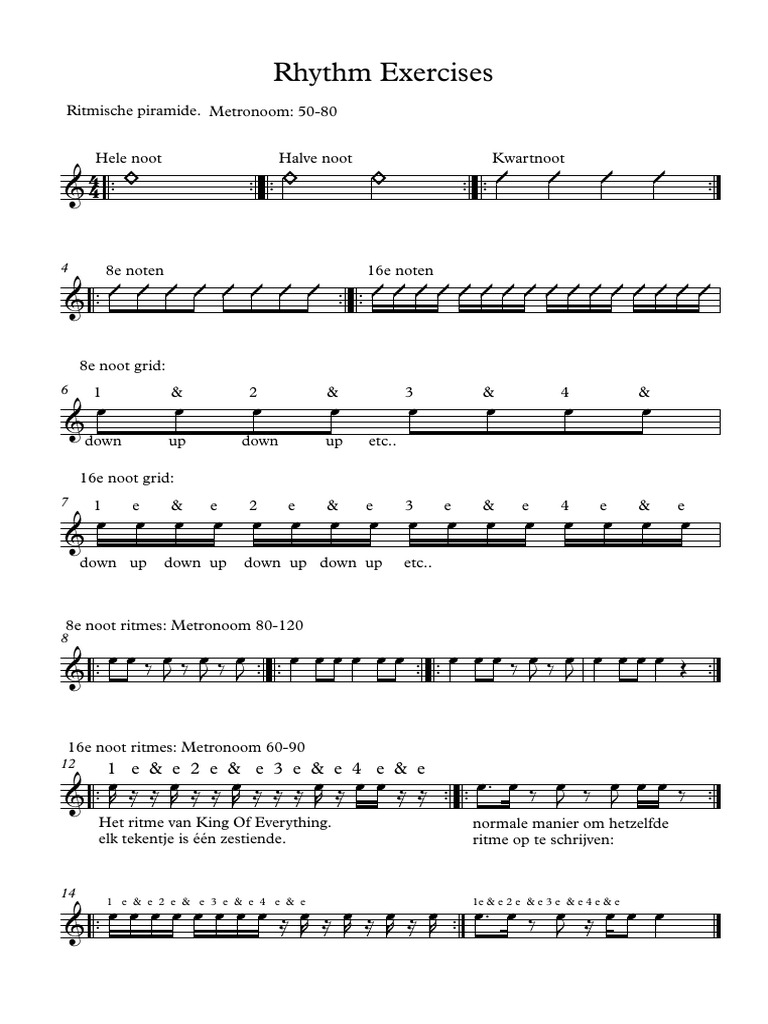 Rhythm Exercises | PDF