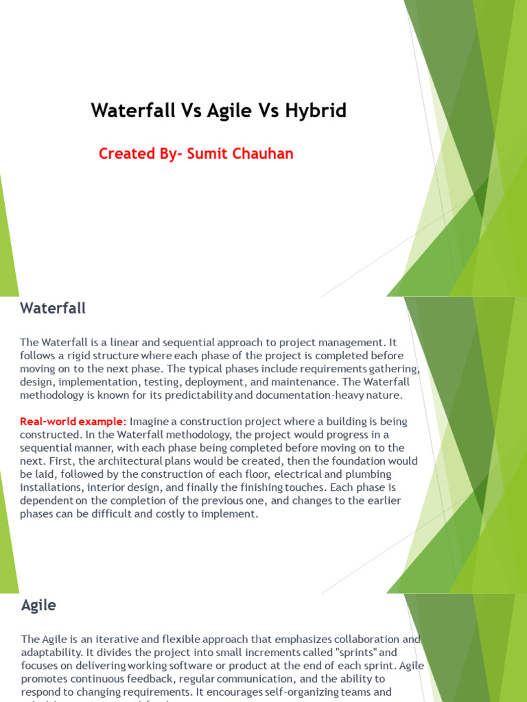 Water Fall Vs Agile Vs Hybrid | PDF | Software Development Process ...