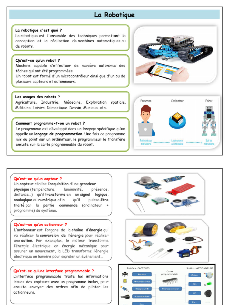 Introduction à la robotique et programmation | PDF | Robotique ...