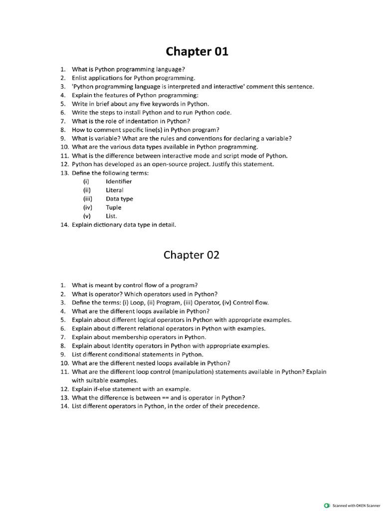Chapter 01 & Chapter 02 Assignments | PDF