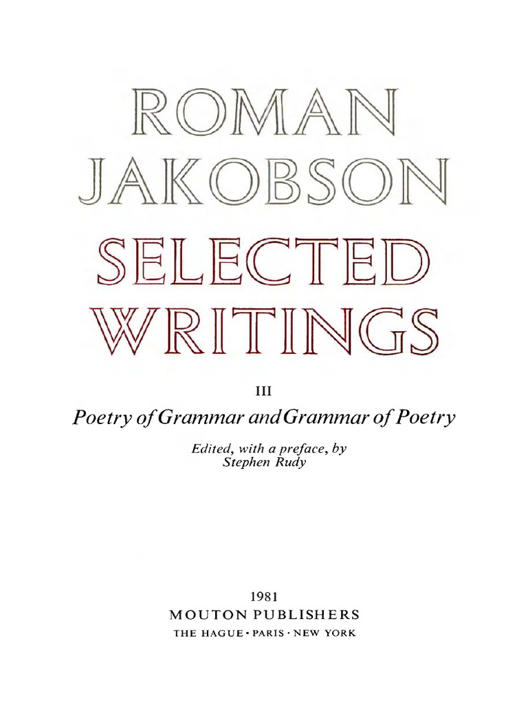 洋書 Roman Jakobson Selected Writings II Volume II Word and