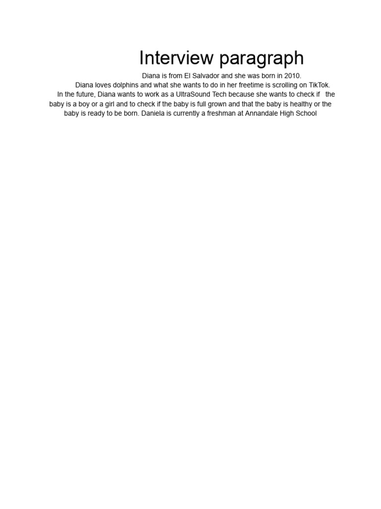 Jean C. Salguero - Interview Paragraph | PDF