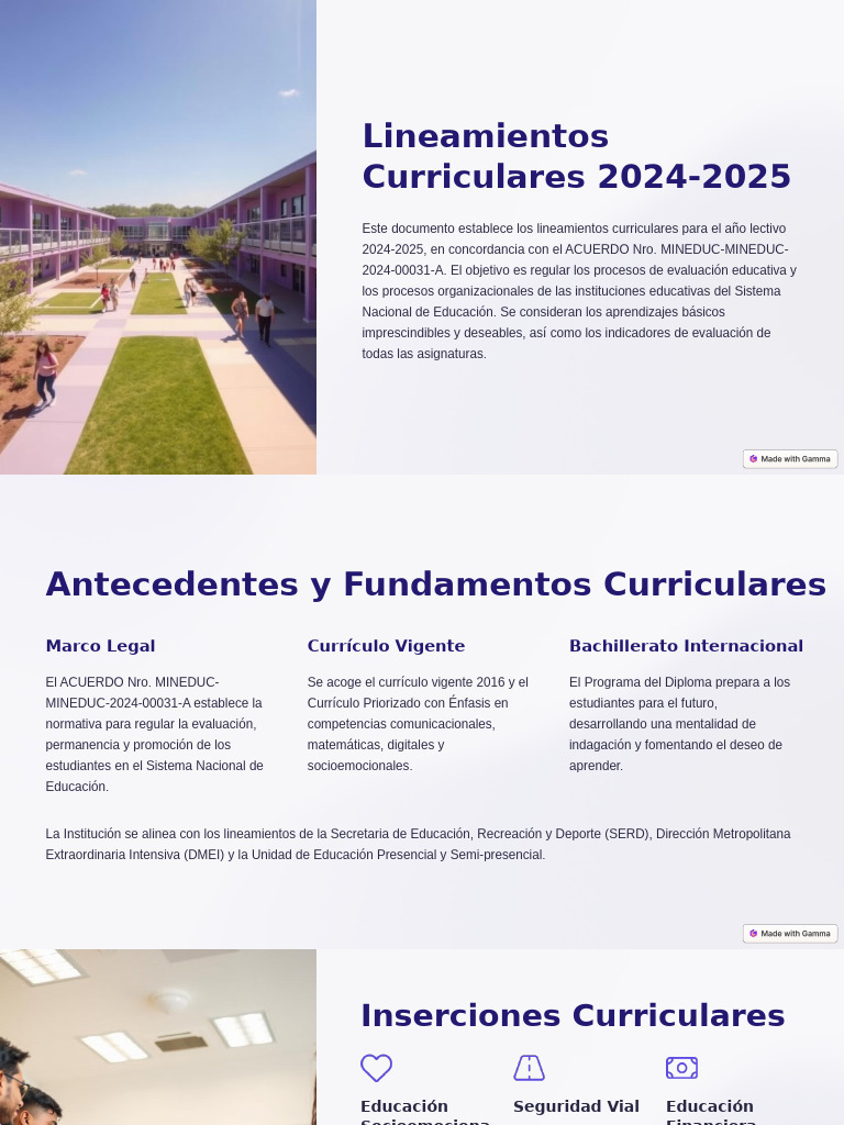 Lineamientos Curriculares 2024-2025 | PDF | Evaluación | Plan de estudios