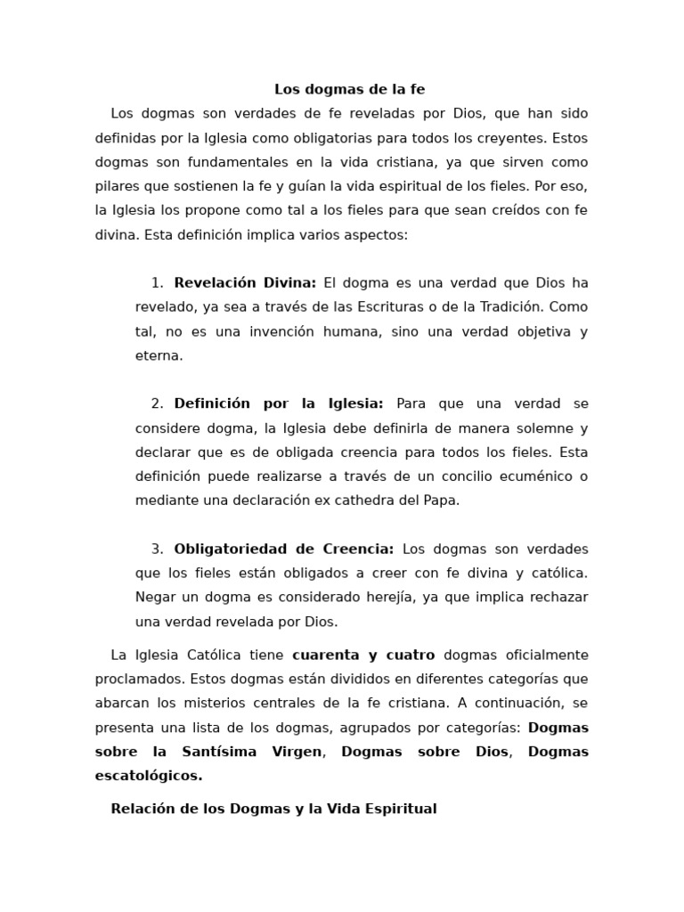 Los Dogmas de La Fe | PDF | Dogma | Fe
