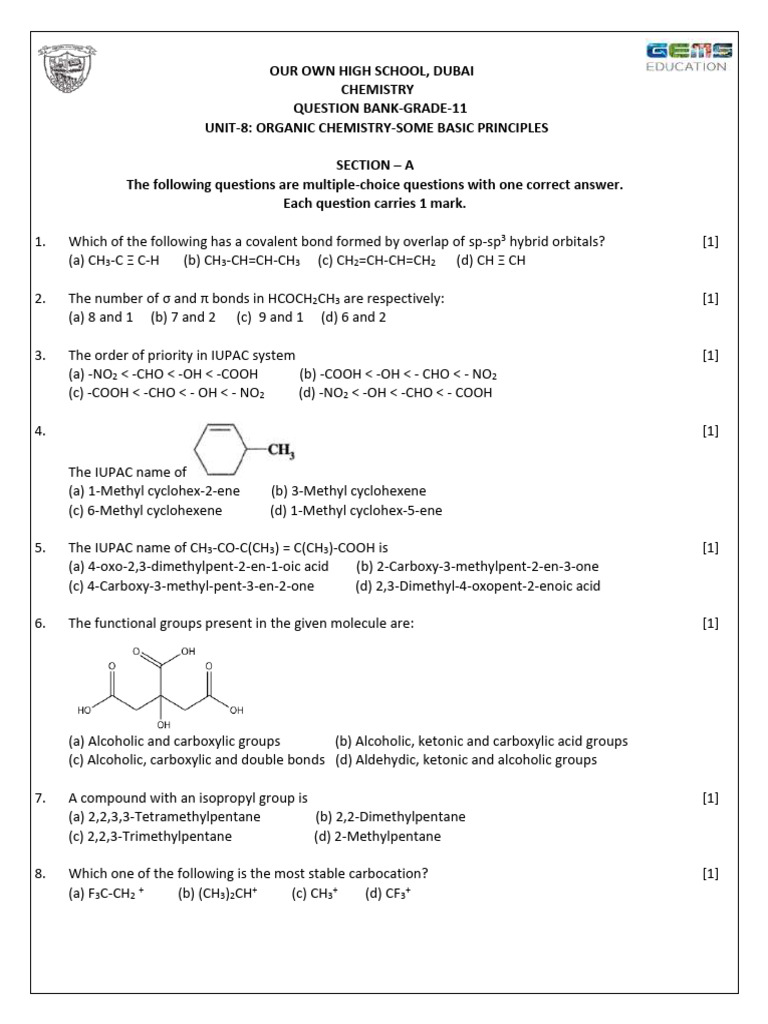 QB - Organic Chemistry - Basic Principles | PDF | Chemical Bond ...