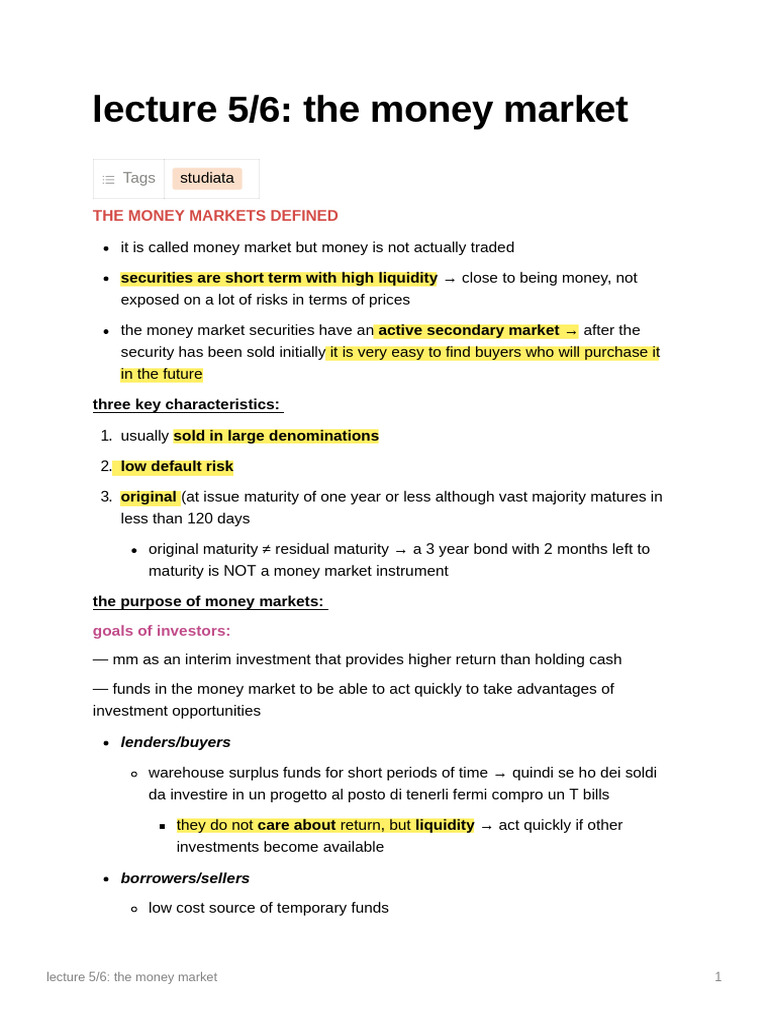 Understanding Money Market Instruments | PDF | Repurchase Agreement | Libor