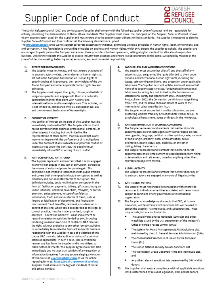 Supplier Code of Conduct Overview | PDF | Corruption | International ...