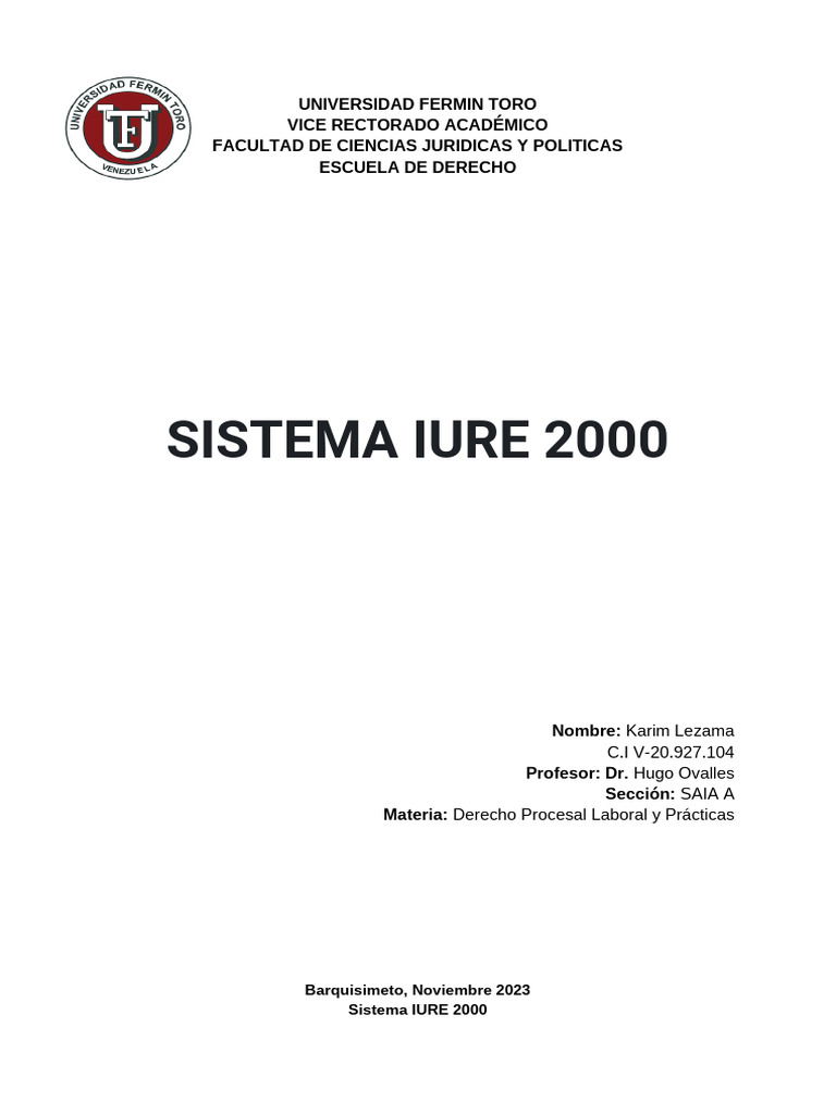 Sistema IURE 2000 en Venezuela: Innovación Judicial | PDF | Información ...