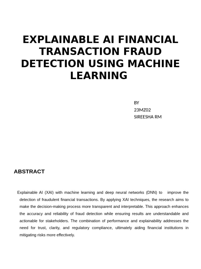 Explainable Ai Financial Transaction Fraud Detection Using Machine