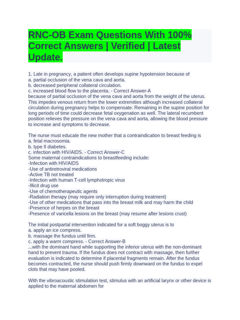 651bd2e2f145c - RNC - Ob - Exam 2 | PDF | Childbirth | Pregnancy