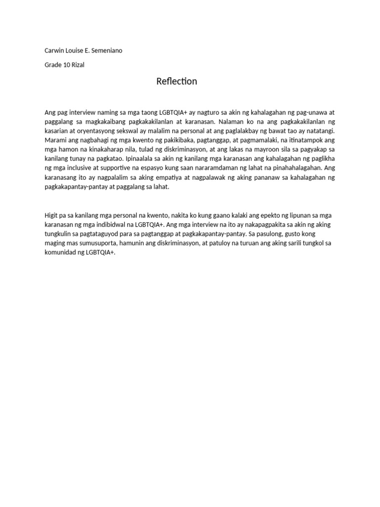 Reflection | PDF