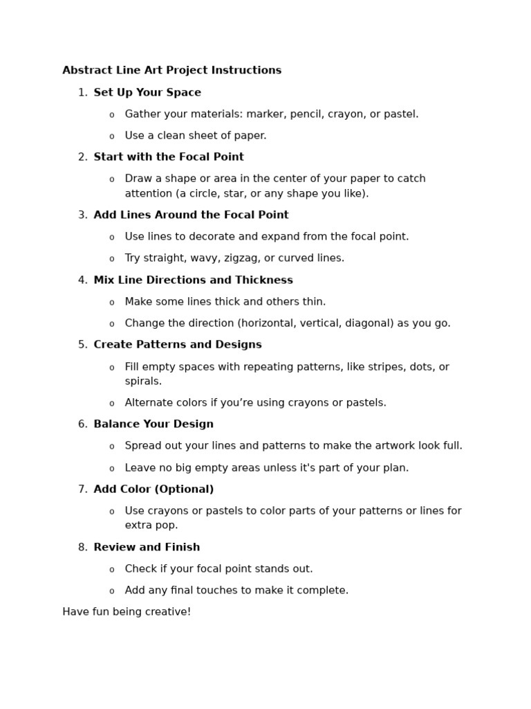 Abstract Line Art Creation Guide | PDF