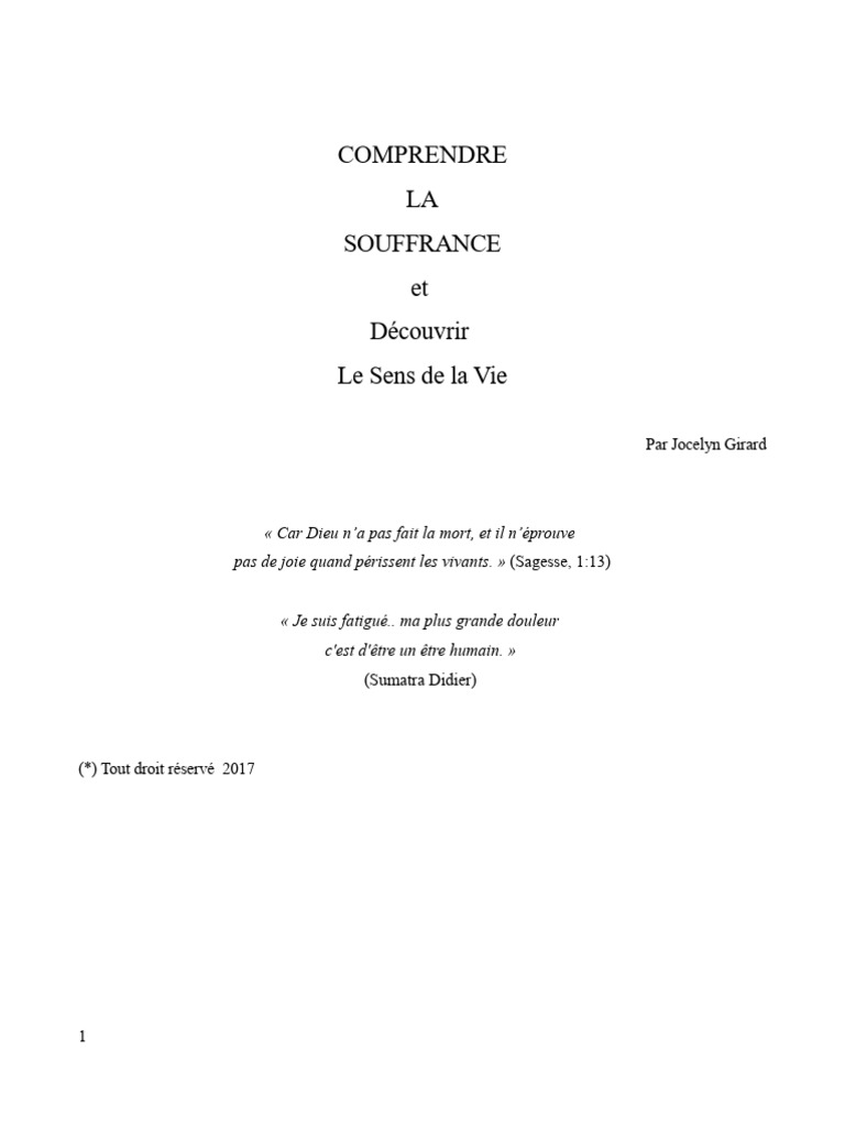 Comprendre la Souffrance et la Foi | PDF | Dieu | Mal