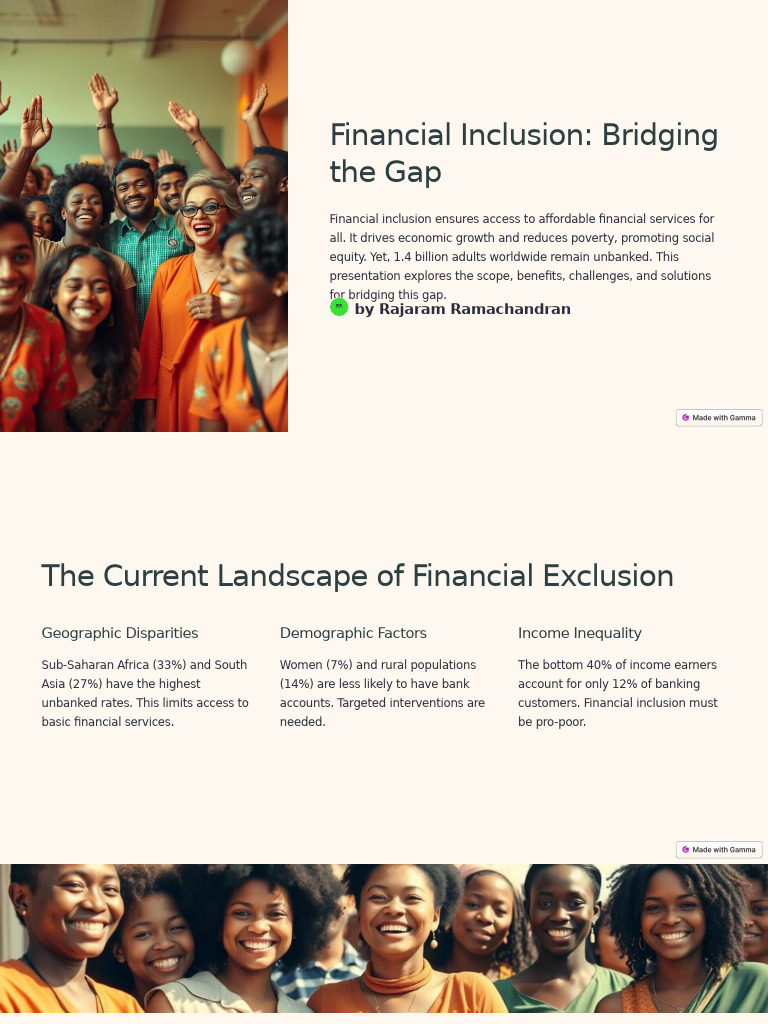 Bridging Financial Inclusion Gaps | PDF | Financial Inclusion | Poverty