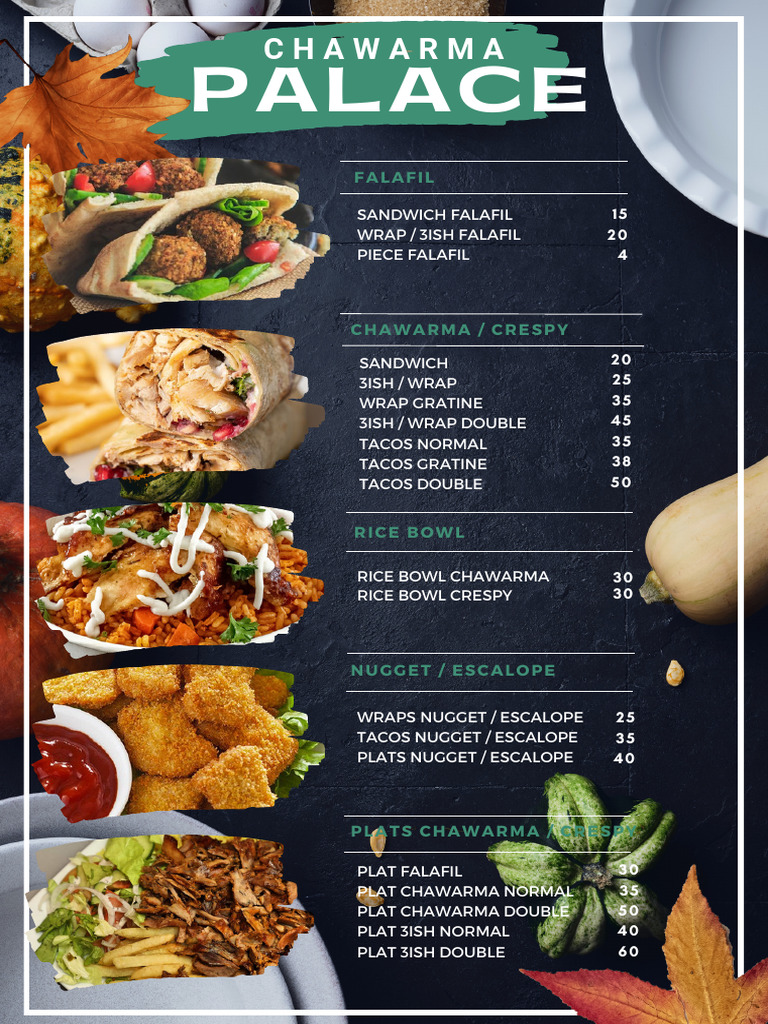 Menu Chawarma Palace | PDF