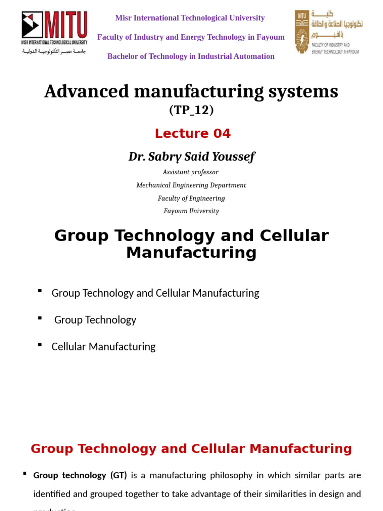 Group Technology & Cellular Manufacturing | PDF | Mechanical ...