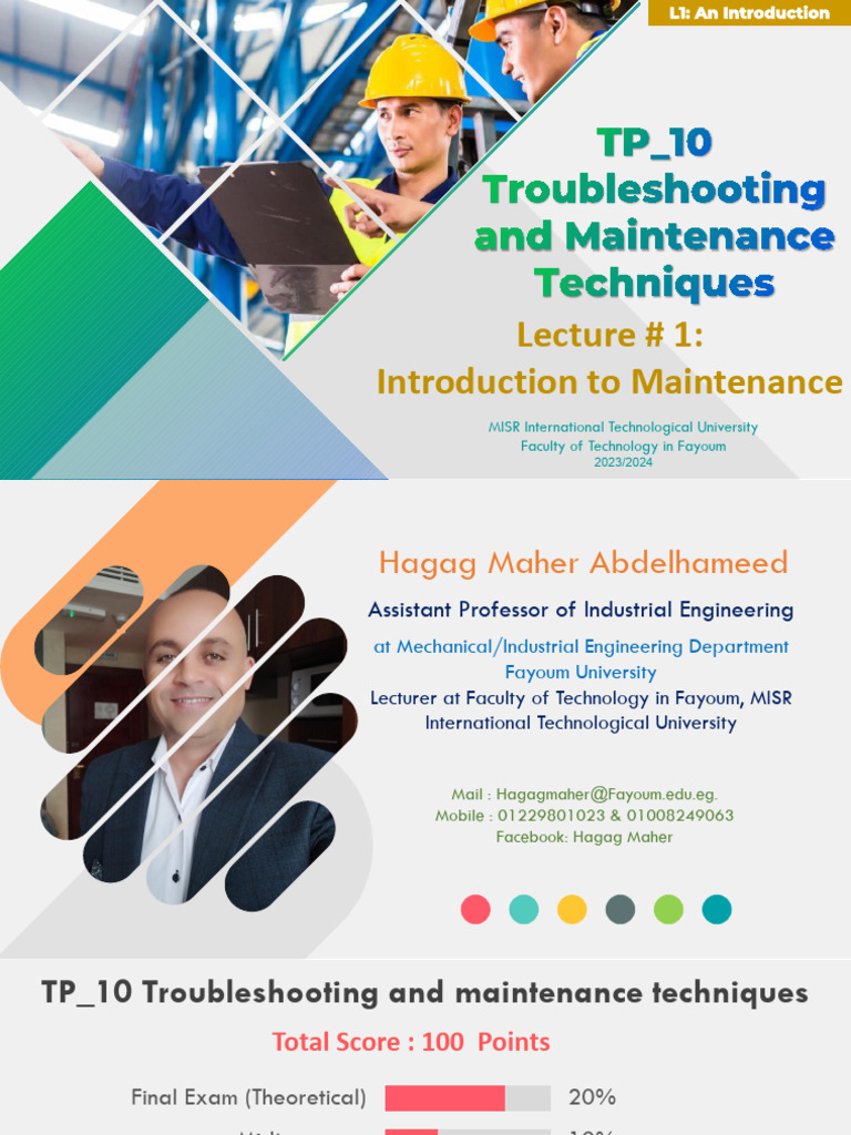 MITU - F - 2024 - TP - 10 Troubleshooting and Maintenance Techniques ...