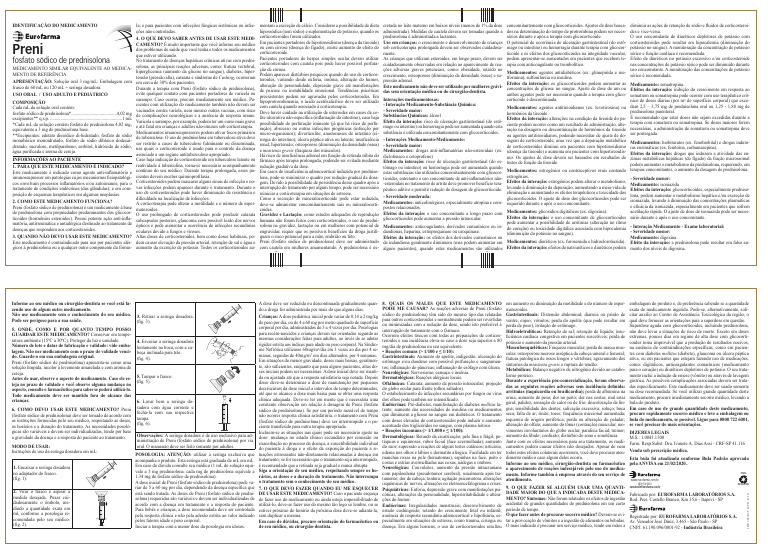 Bula do Preni 3mg/ml e Xarope | PDF | Diabetes | Corticosteroide