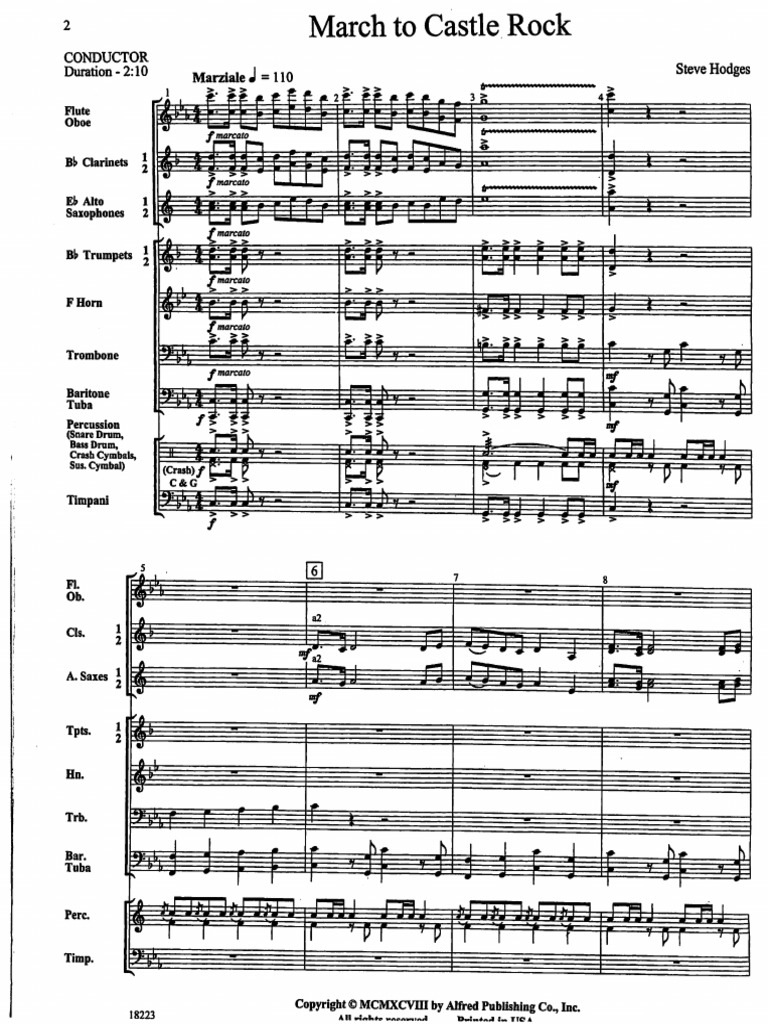 March To Castle Rock Score | PDF