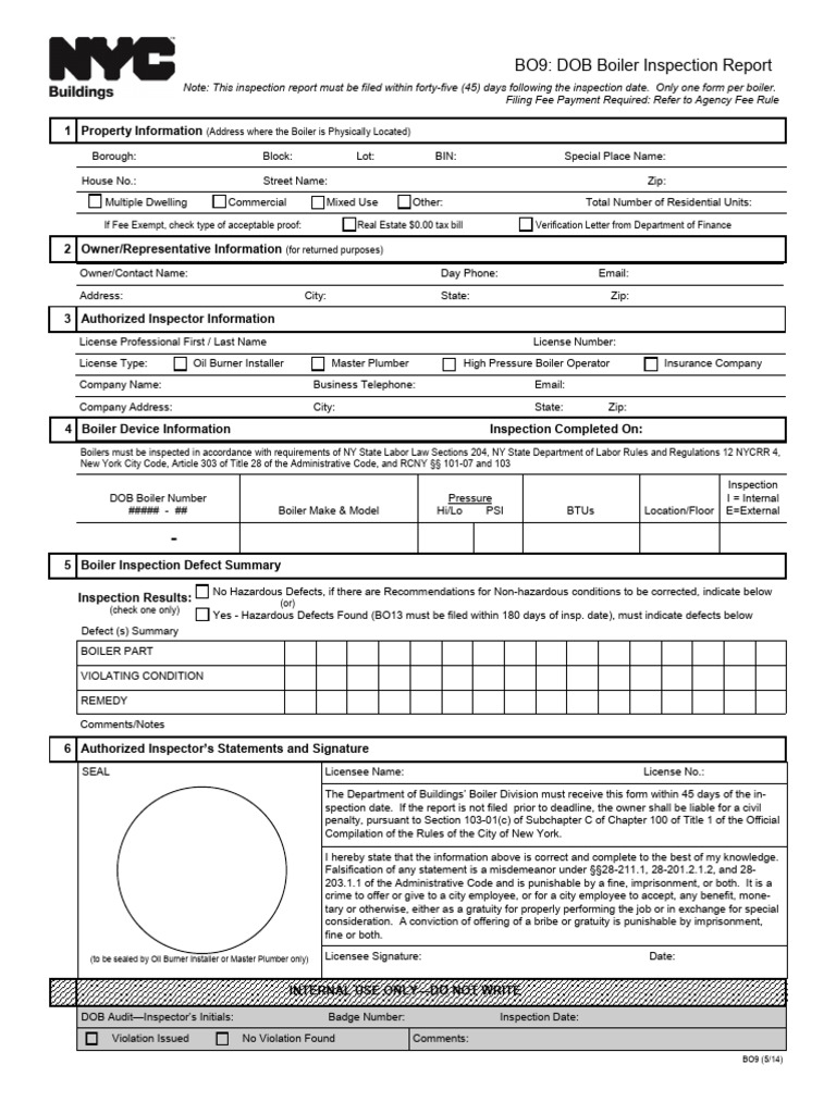 Boiler Inspection Report Submission Form | PDF | Justice | Crime & Violence
