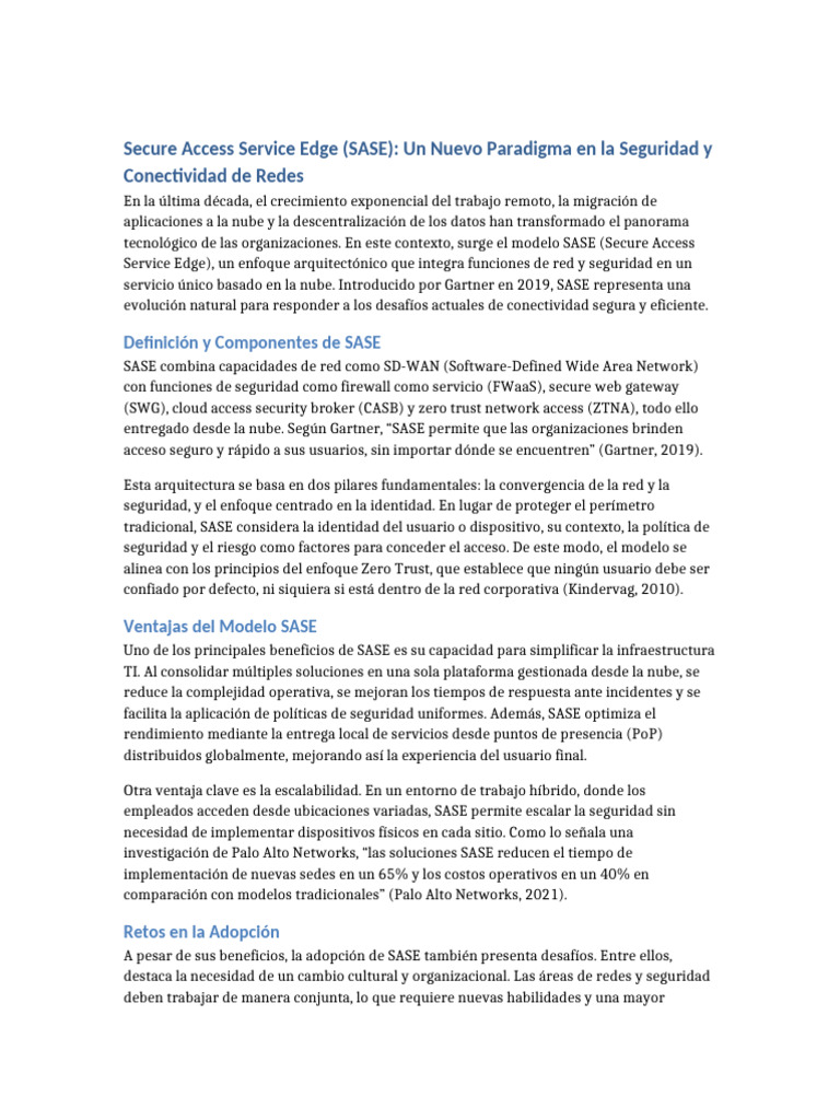 SASE: Seguridad y Conectividad en la Nube | PDF | Computación en la ...