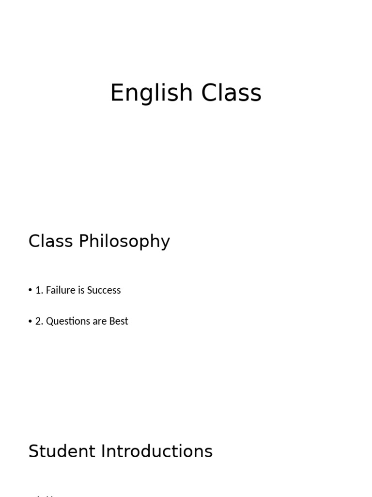 English Class | PDF