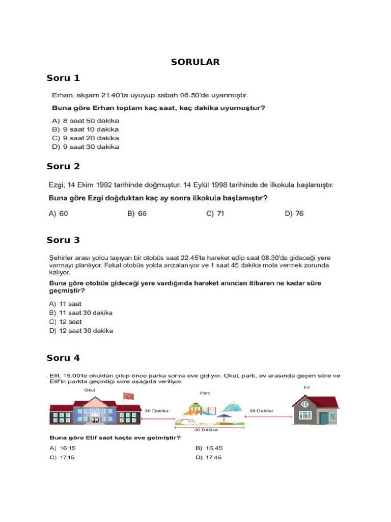 Mat Sorulari 4 Cevaplar | PDF