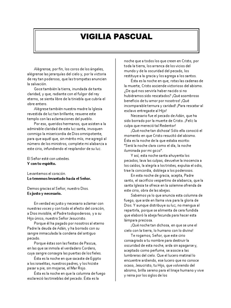 Pregón Pascual y Liturgia de la Palabra | PDF | La resurrección de ...