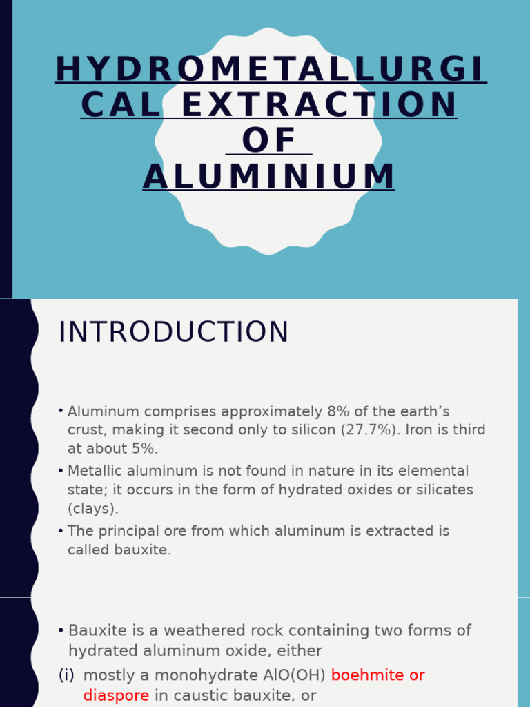 Aluminium Extraction and Processing Overview | PDF | Aluminium Oxide ...