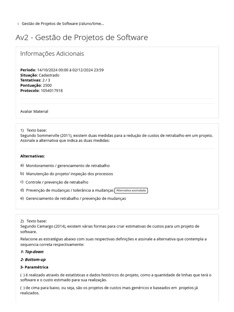Gestão de Projetos de Software: Avaliação e Estratégias | PDF | Informática