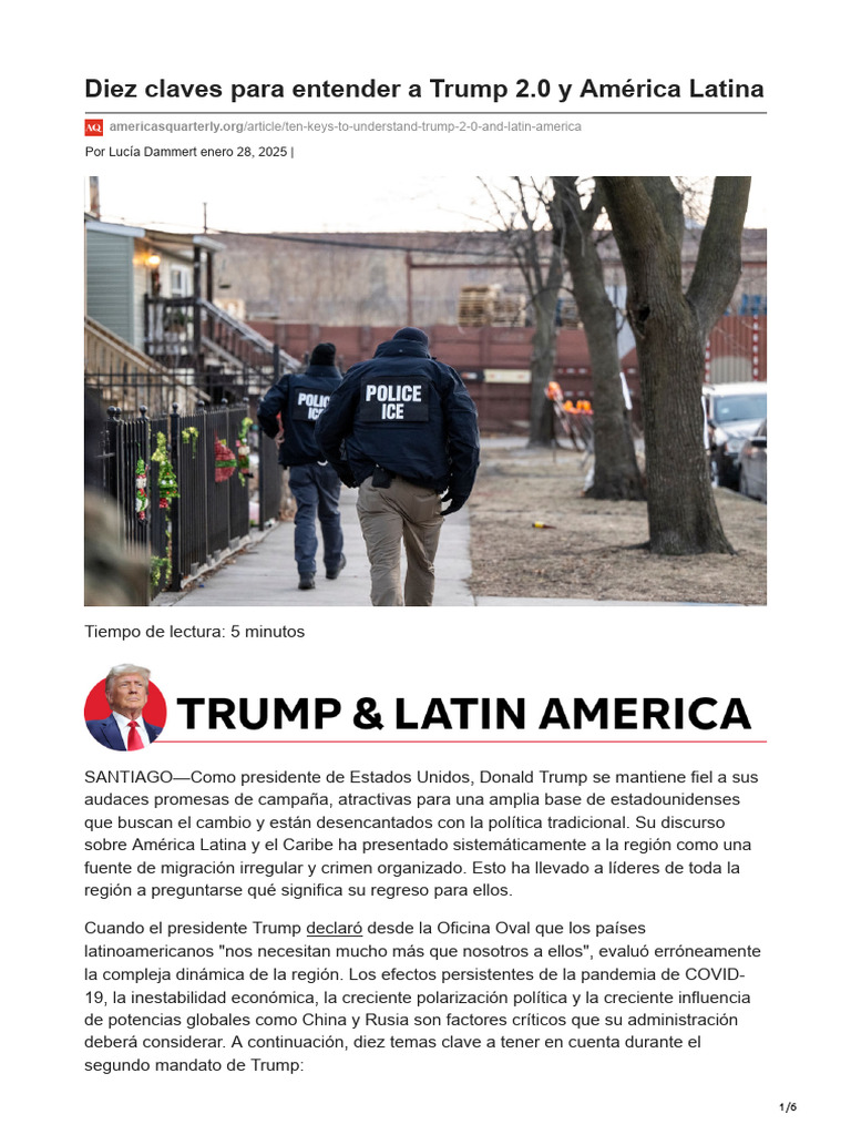 Diez Claves para Entender A Trump 20 y América Latina | PDF | Gobierno ...