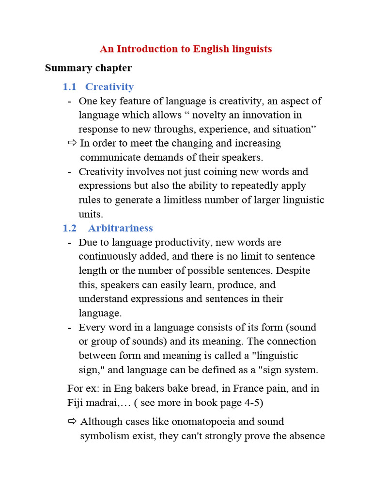 Key Concepts in English Linguistics | PDF | English Language | Word