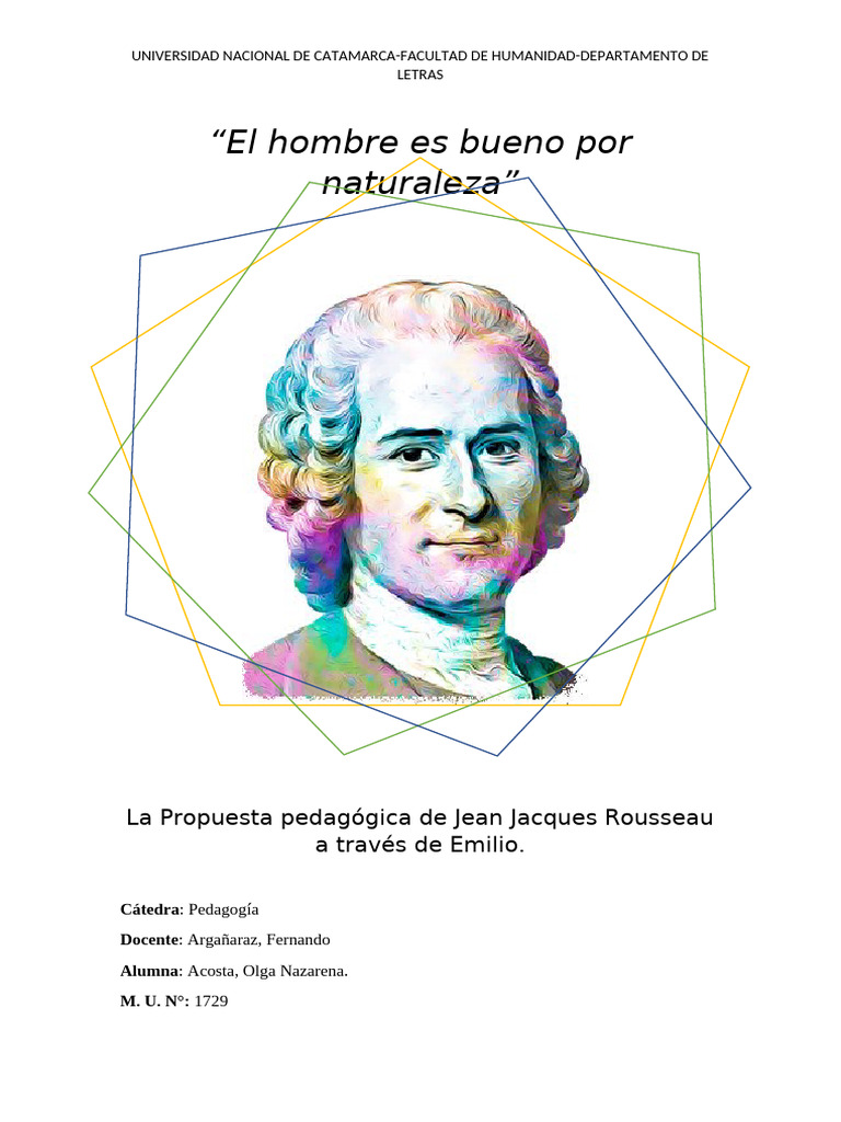 El Emilio de Jean Rousseau Monografia | PDF | Emile, o sobre educación ...