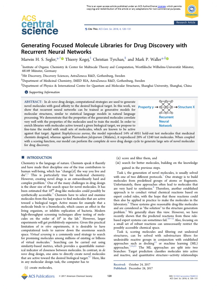 Focused Molecule Libraries via RNNs | PDF | Quantitative Structure ...