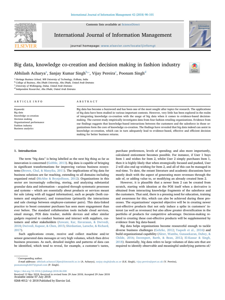 Big Data and Decision Making in Fashion | PDF | Big Data | Data
