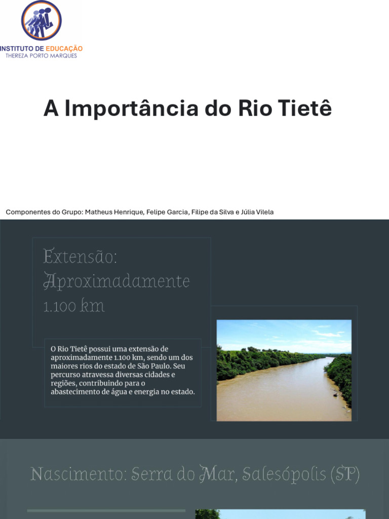Importância do Rio Tietê para São Paulo | PDF