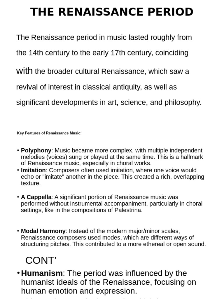 The Renaissance Period | PDF | Choir | Renaissance