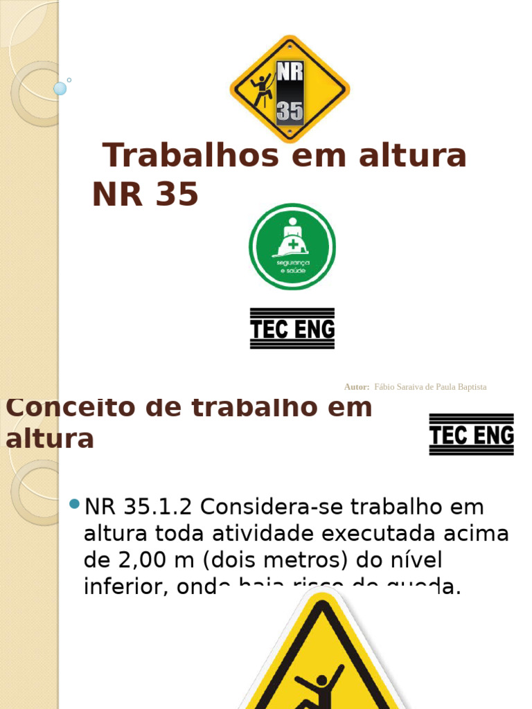 Segurança em Trabalhos em Altura NR 35 | PDF