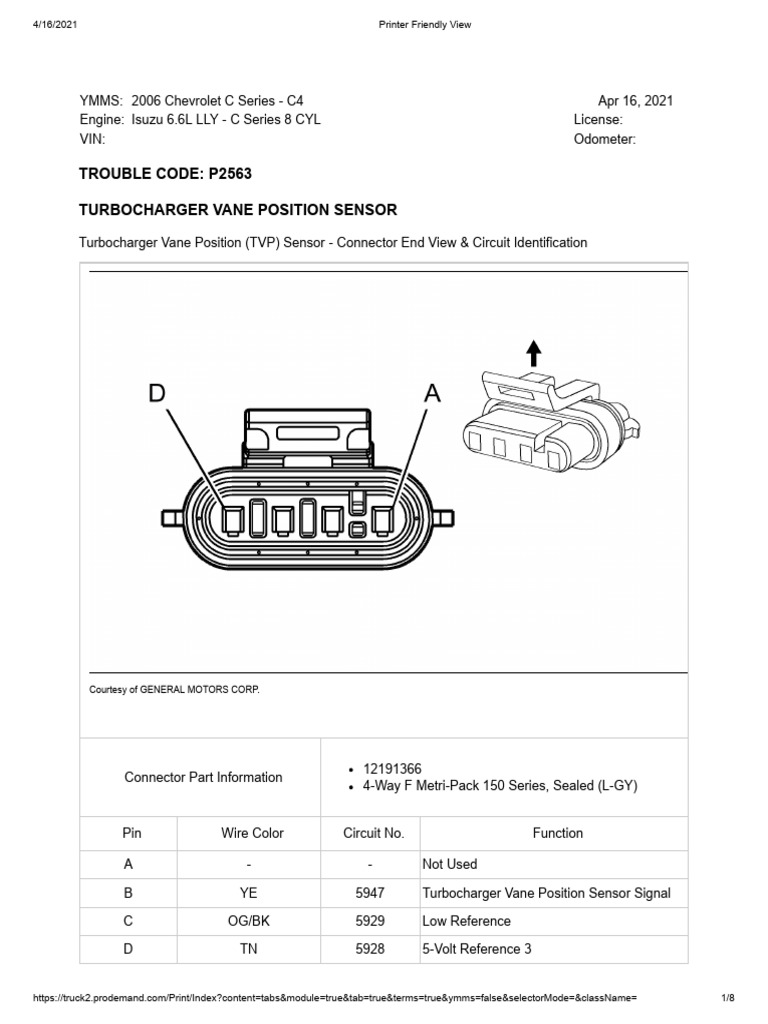 P2563 Turbocharger Sensor Wiring Guide | PDF | Relay | Machines