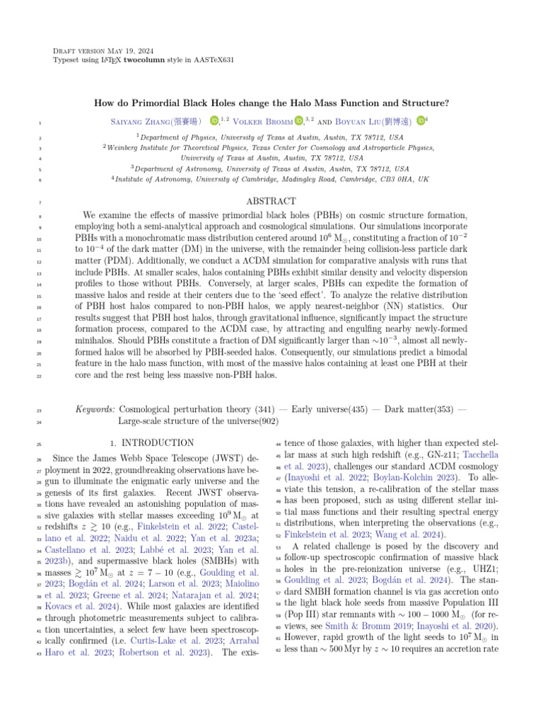 Impact of Primordial Black Holes on Halo Structure | PDF | Dark Matter ...