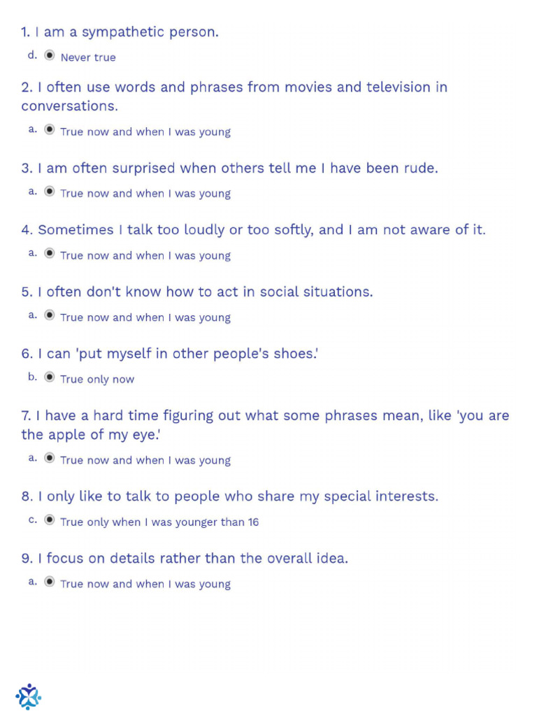 RAADS-R Autism Assessment Guide | PDF