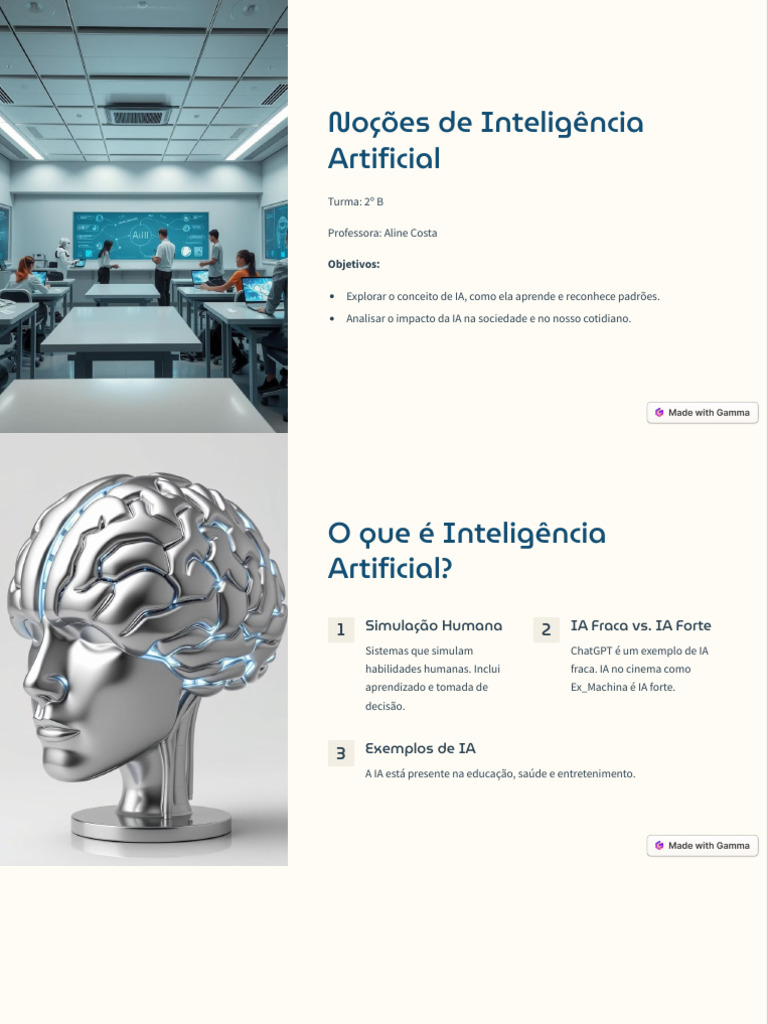 Noções de Inteligência Artificial para Estudantes | PDF