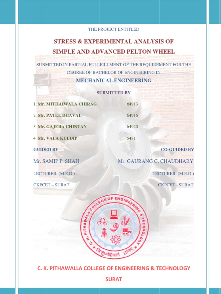 Stress Analysis of Pelton Wheel Turbines | PDF | Turbine | Jet Engine