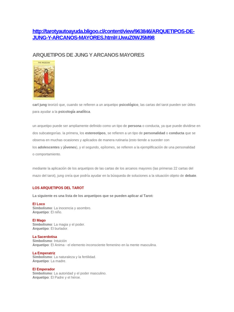 Arquetipos del Tarot y Jung | PDF | Eneagrama de la personalidad | Amor