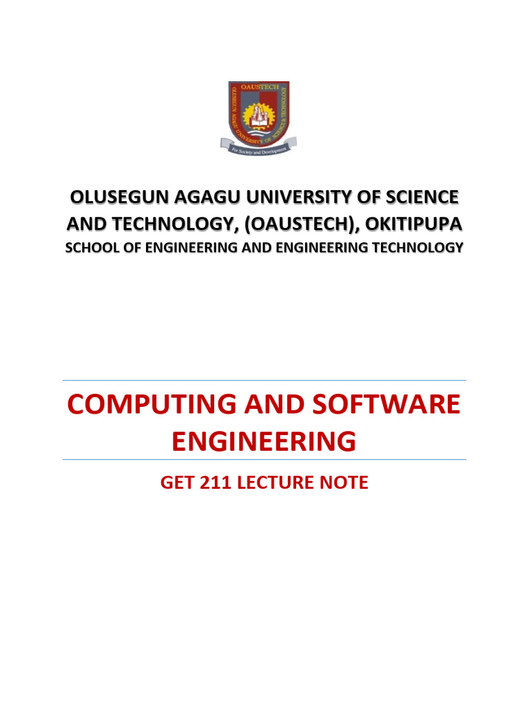 GET 211: Computing & Software Engineering | PDF | Central Processing ...