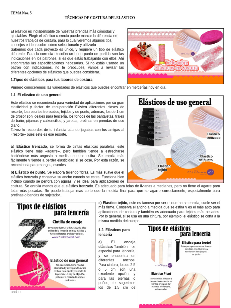 Tecnicas de Costura Del Elastico | PDF | Bragas | Ropa