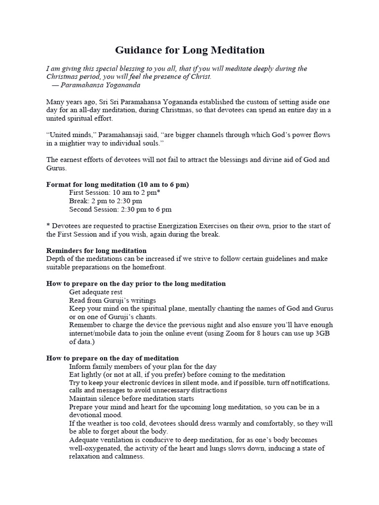 Long Meditation Guidance for Christmas | PDF | Meditation | Guru