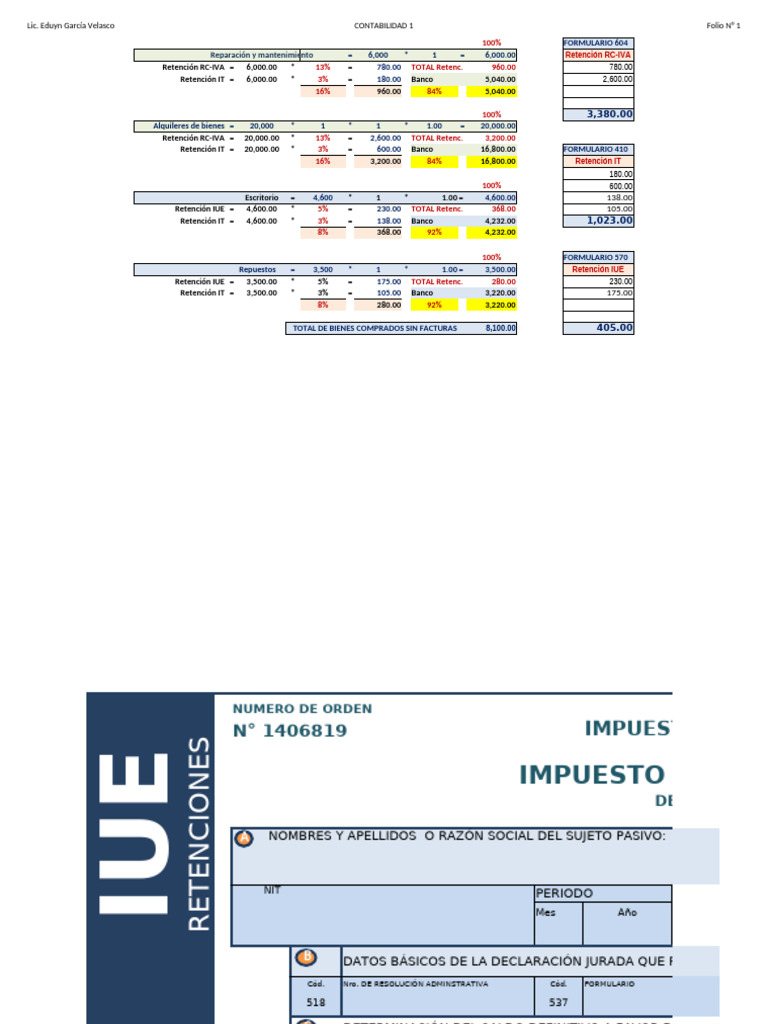 Retenciones y Declaraciones de Impuestos | PDF | Impuestos | Economias