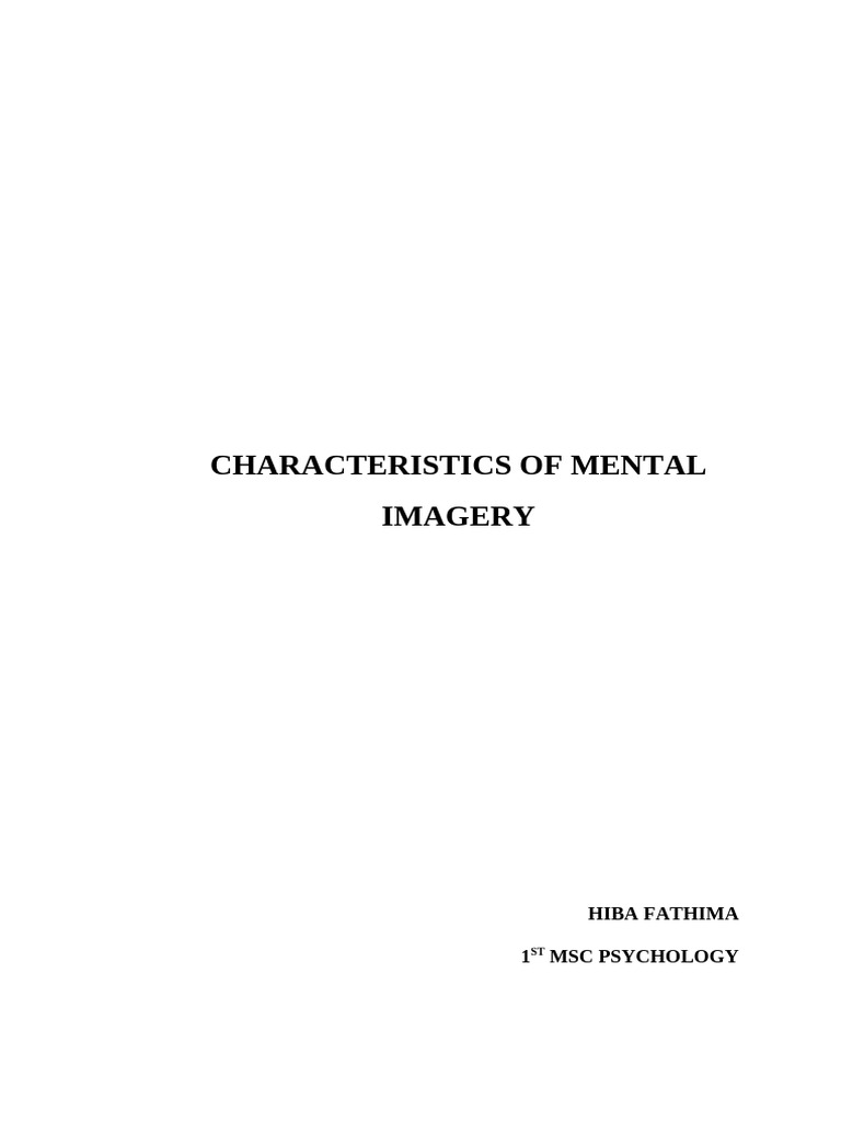 Characteristics of Imagery | PDF | Mental Image | Perception