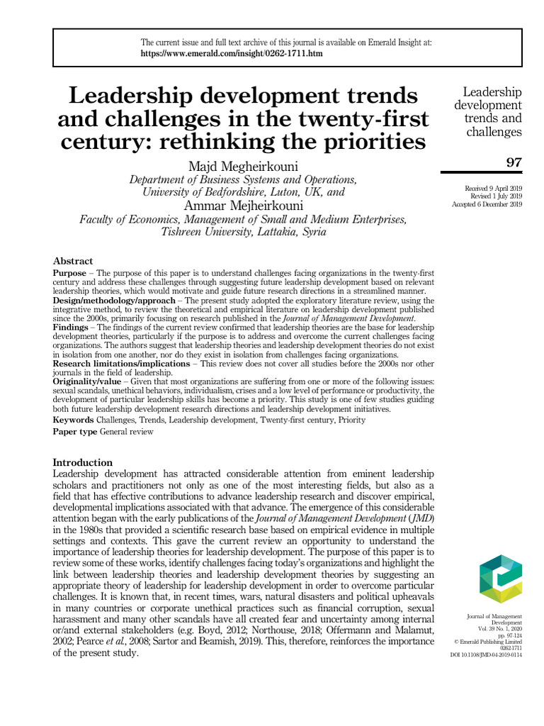 Leadership Development in the 21st Century | PDF | Leadership ...